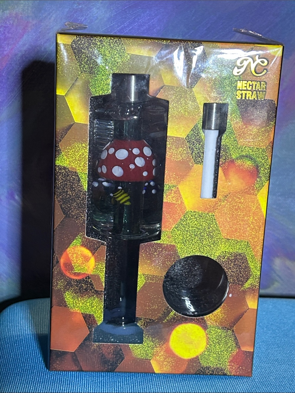 Mushroom Glass Art Nectar Straw